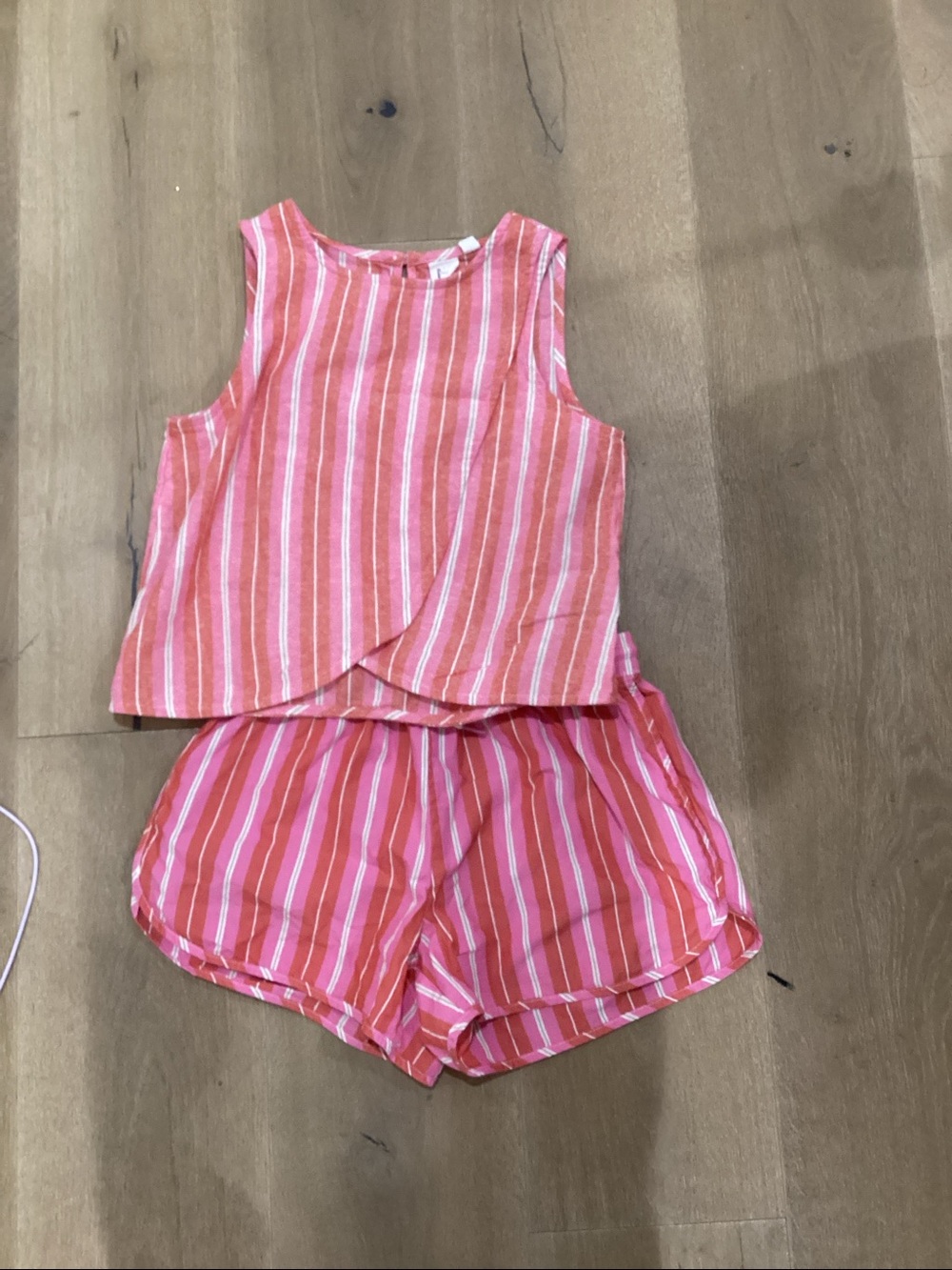GAP Pink & White Striped Mini Skirt